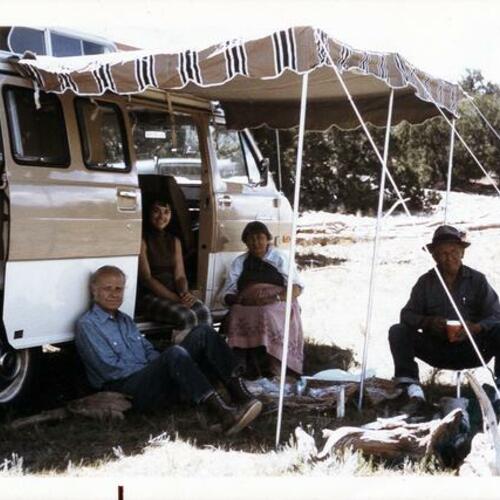 [Harry Hay and others at Abigail Lake, Summer 1974]