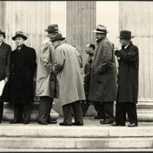[Members of the United Nations committee at the Hetchy Water Temple on the Crystal Springs]