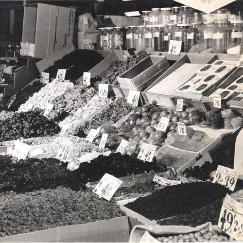 [Dried fruits department at the Crystal Palace Market]