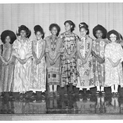[Students in African costumes at Lafayette School]