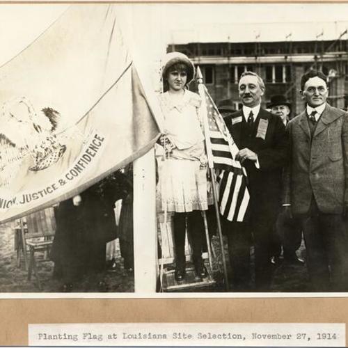 Planting Flag at Louisiana Site Selection, November 27, 1914