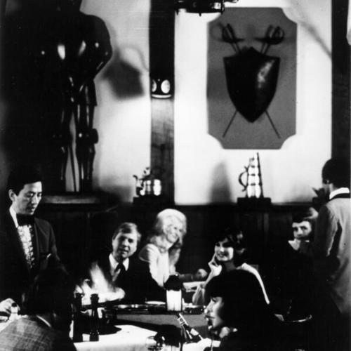 [Publicity photo of Drake's Tavern restaurant in the Sir Francis Drake Hotel]