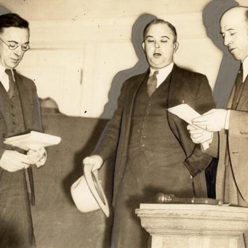 [Labor Council Strike Committee members George B. Kidwell, C. W. Deal and Edward Vandeleur]