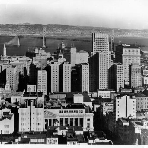 [View of downtown San Francisco and the Bay Bridge]