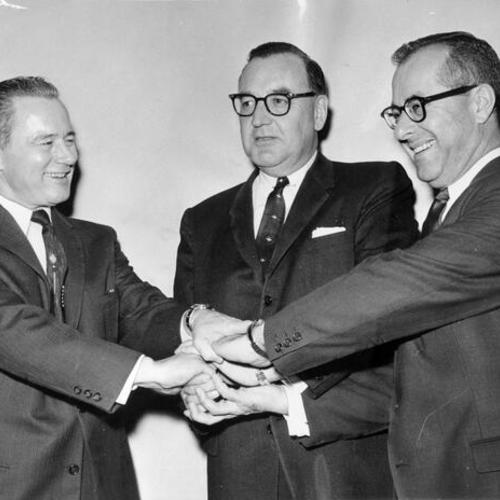 [Governor Brown with Senator Clair Engle and Attorney General Stanley Mosk]