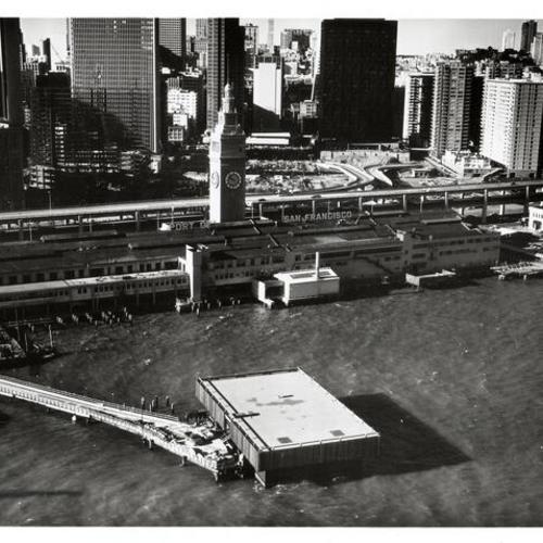 [Aerial view of the Ferry Building]