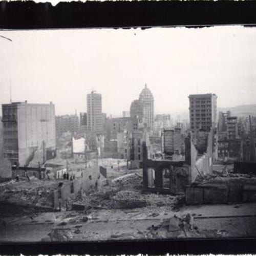 [View of downtown San Francisco in ruins]