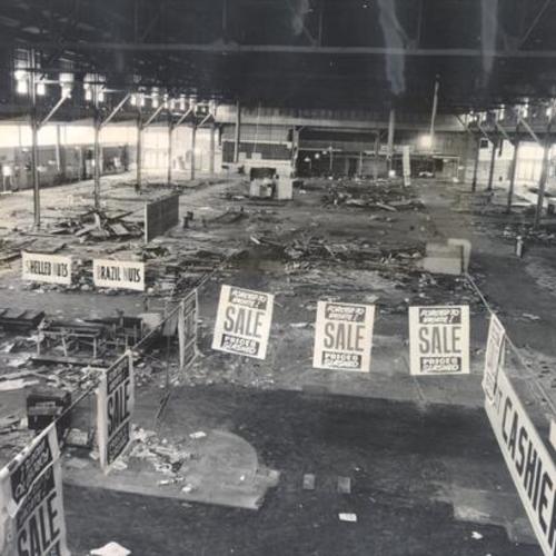 [Interior of the Crystal Palace Market after it closed down in August of 1959]