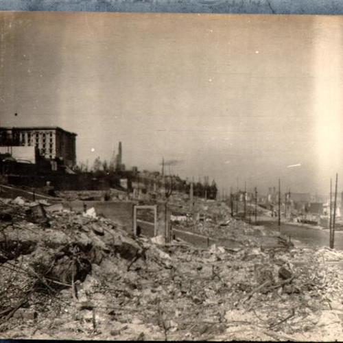 [View of Fairmont Hotel after the earthquake and fire of 1906]
