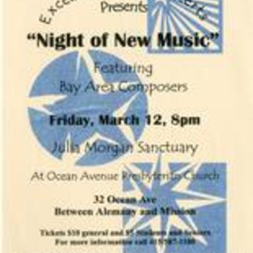 Excelsior benefit concerts presents "Night of New Music"