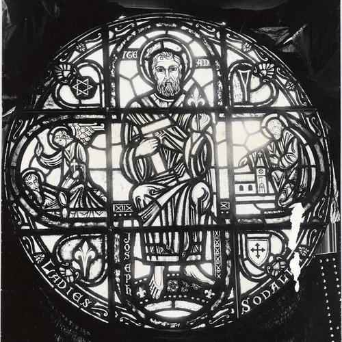 [Stained-glass window with image of St. Joseph at the University of San Francisco]