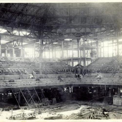 [Construction of San Francisco Civic Auditorium - balcony]