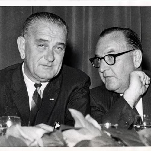 [California Governor Edmund G. Brown and President Lyndon B. Johnson]