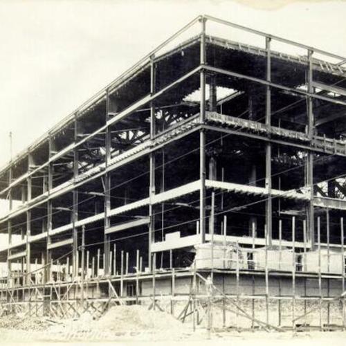 [Construction of San Francisco Civic Auditorium - west wall]