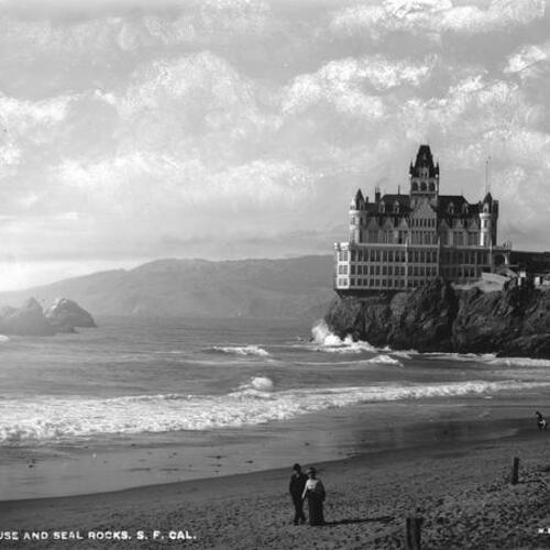 Cliff House from Ocean Beach and Seal Rocks