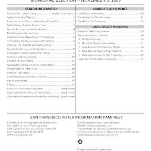 2009-11-03, San Francisco Voter Information Pamphlet