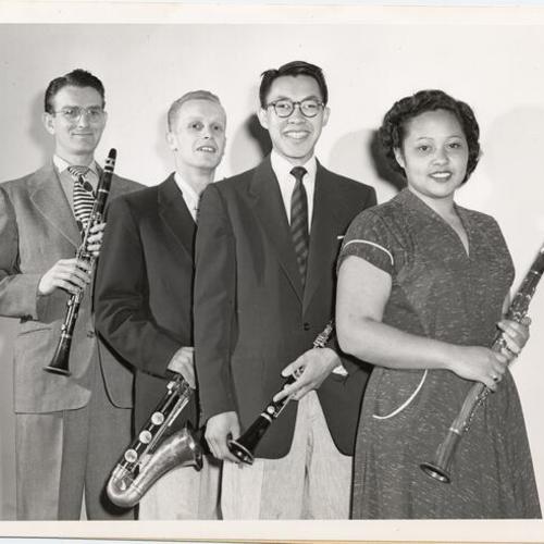 [Members of a musical quartet at City College of San Francisco]