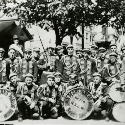 [Portrait of members from Twin Peaks Parlor Drum and Fife Corps]