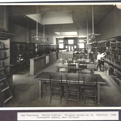 San Francisco. Public Library. Fillmore branch no. 6. Interior. 2435 Sacramento street, near Fillmore