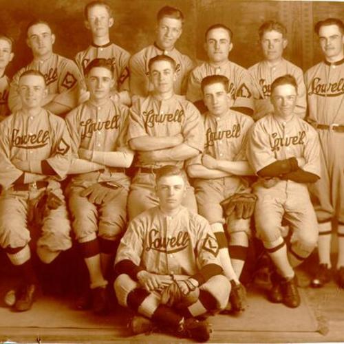 [Lowell High School baseball team photo]