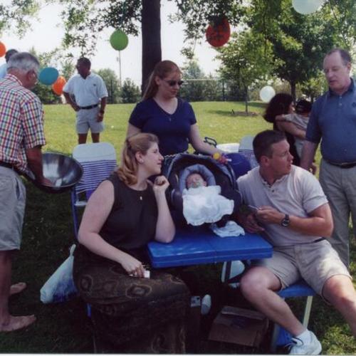 [Celebrating christening of Joey at Twigwood Park in Ballwin, Missouri in 2001]