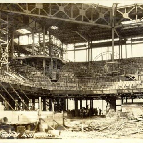[Construction of San Francisco Civic Auditorium - west half of auditorium balcony]
