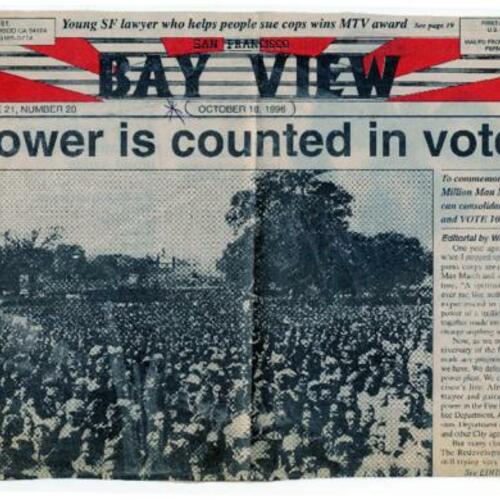 Power is counted in votes: To commemorate the Million Man March, we can consolidate our power and vote 100%