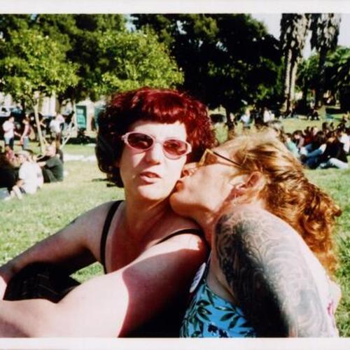 [Friends in Dolores Park during Trans March]