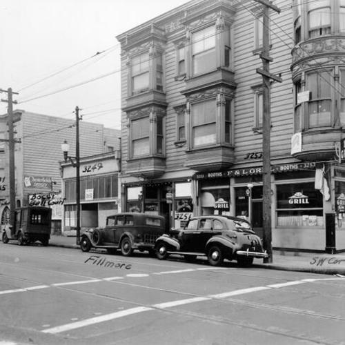 [Southwest corner of Fillmore and Lombard streets]