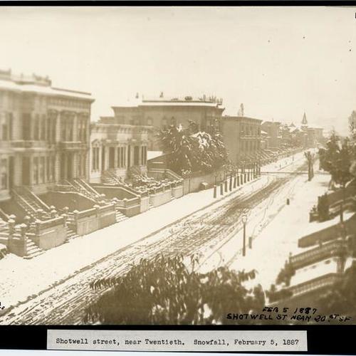 Shotwell Street, near Twentieth. Snowfall, February 5, 1887