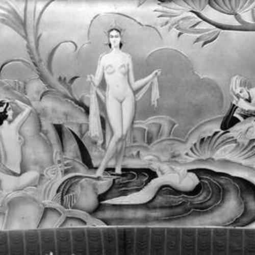 [Mural depicting a Persian love legend in the lounge of the Sir Francis Drake Hotel]