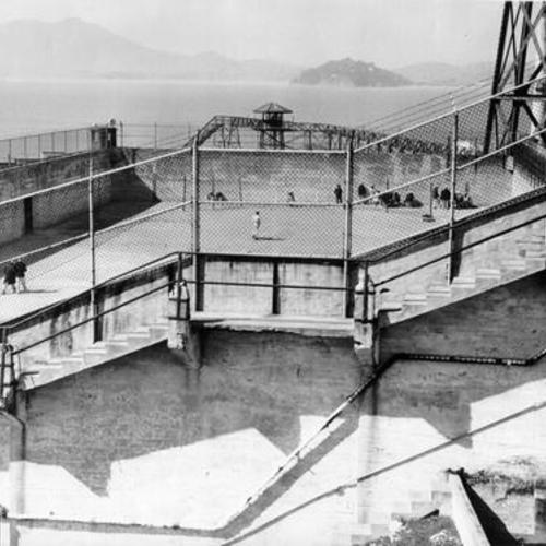 [Alcatraz Prison recreation yard]