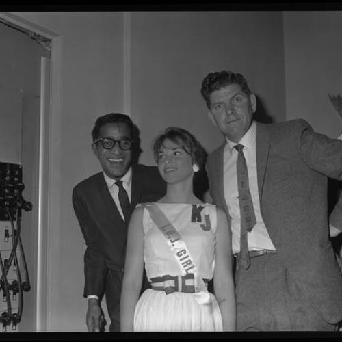 Sammy Davis Jr. (left) at Kennedy-Johnson rally at Mark Hopkins Hotel