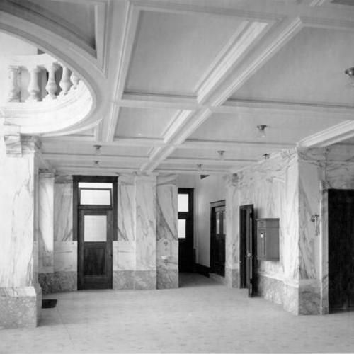 [Main entrance lobby of the Whitcomb Hotel]
