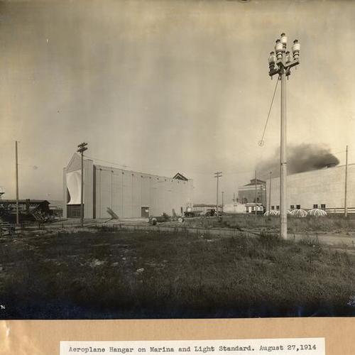 Aeroplane Hangar on Marina and Light Standard. August 27, 1914