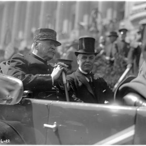 Marshal Joseph Joffre (Left) reception and parade with Mayor James Rolph (Right)