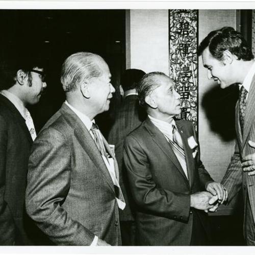 [George Moscone meeting Jose Zacarias and Jose Abriam]