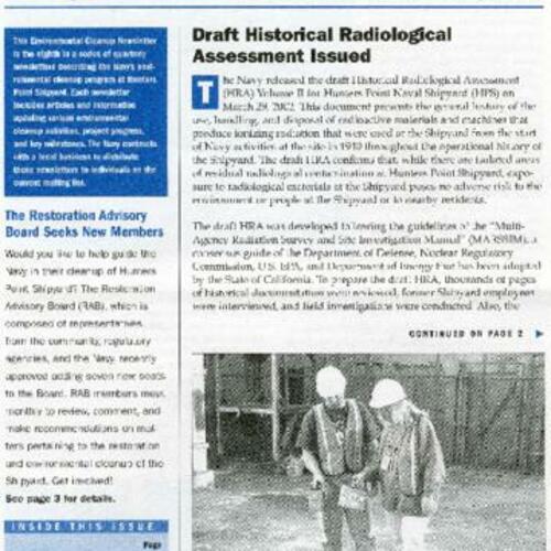 Hunters Point Shipyard-Environmental Cleanup Newsletter, January-March 2002