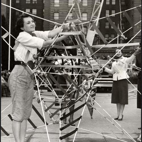 [Imogene Bailey working on the decorations for the San Francisco Art Festival]