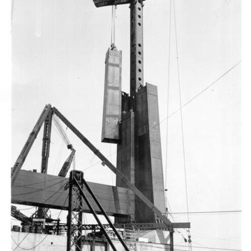 [Construction of Tower Number 2 for the San Francisco-Oakland Bay Bridge]