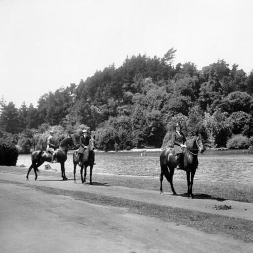 [Horseback riding on the bridle path in Golden gate Park]