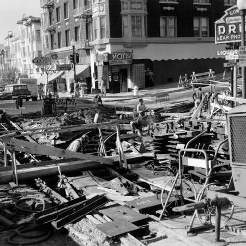 [Construction on California and Hyde streets]