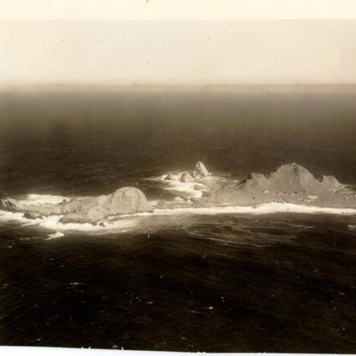 [Aerial view of the Farallon Islands]