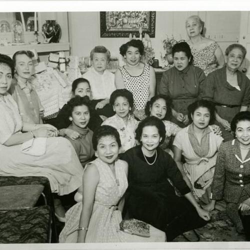 [Filipino women's group at Clara's home on Divisadero Street]