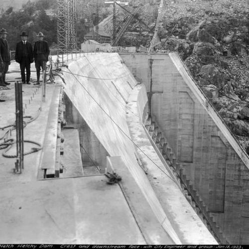 [Crest and Downstream Fall with City Engineers and Group; Photo taken at H.H. Dam]