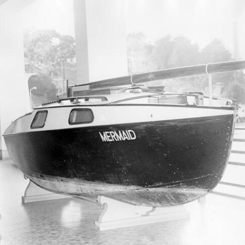 ["Mermaid" boat on display at Maritime Museum]