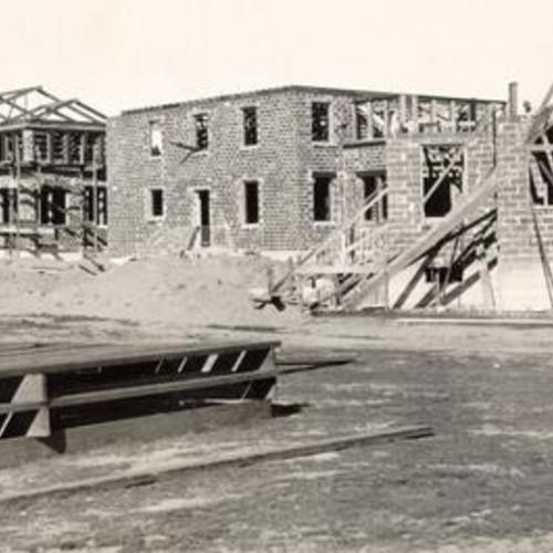 [Officers' homes in construction at Fort Mason]