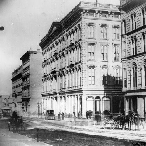 Bush Street, corner of Montgomery, 1870