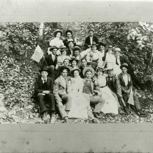 [Young Men's Institute outing at a Sunset park during July 4th, 1898]