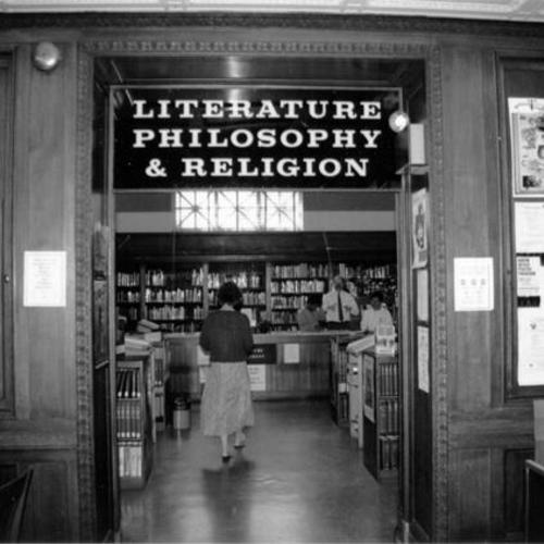 [Entrance to the Literature, Philosophy & Religion department at the Main Library]